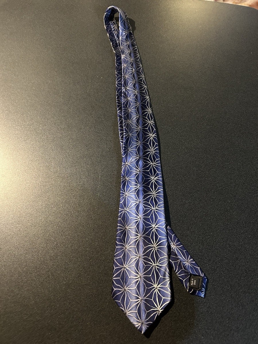 J. (Jerry) Garcia 100% Silk Neck Tie, Collection Fifty Four Aztec Objects Blue View 2