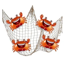5 Pcs Sea Animal Balloons Decorative Fish Net Set Lobster Fish Foil Crab