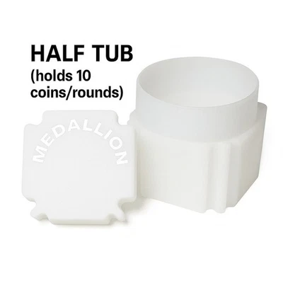 COINSAFE 1 x HALF SIZE Coin Tube Holds 10 Medallion Rounds Silver Copper Storage Empty