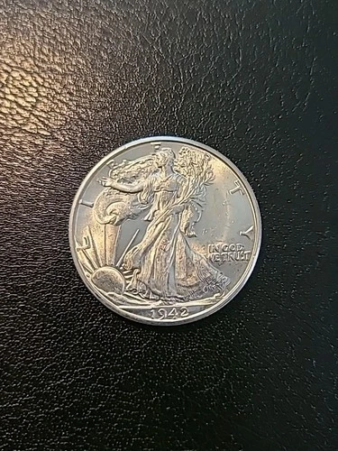 1942 D Walking Liberty Half Silver Dollar BU