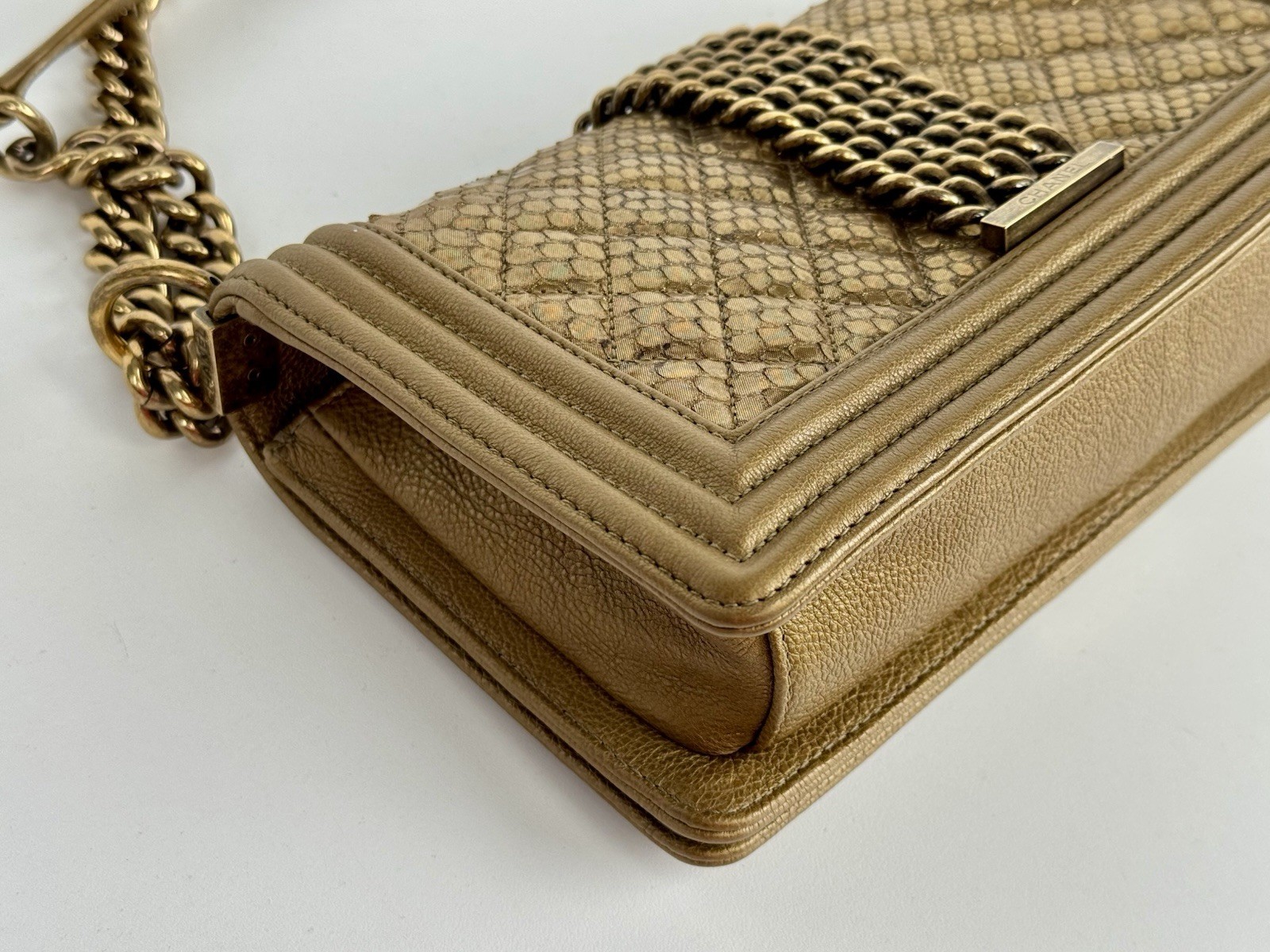 Chanel Medium Boy Flap Bag Python & Leather Trim … - image 9