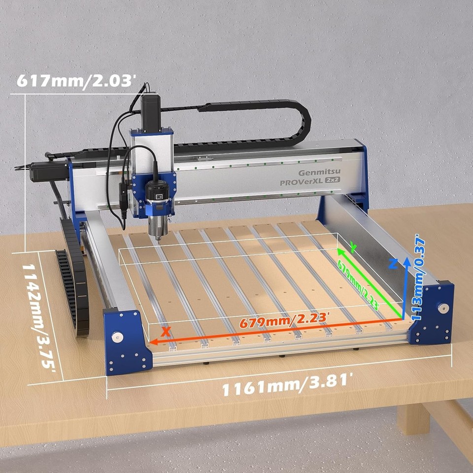 Genmitsu PROVerXL 2X2 CNC Router Machine, 2' x 2' CNC Machine with 710W ...