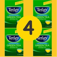 Tetley Green Tea Decaffeinated 4 BOX  288 Tea Bags NW 130g EA NO Bitter Taste