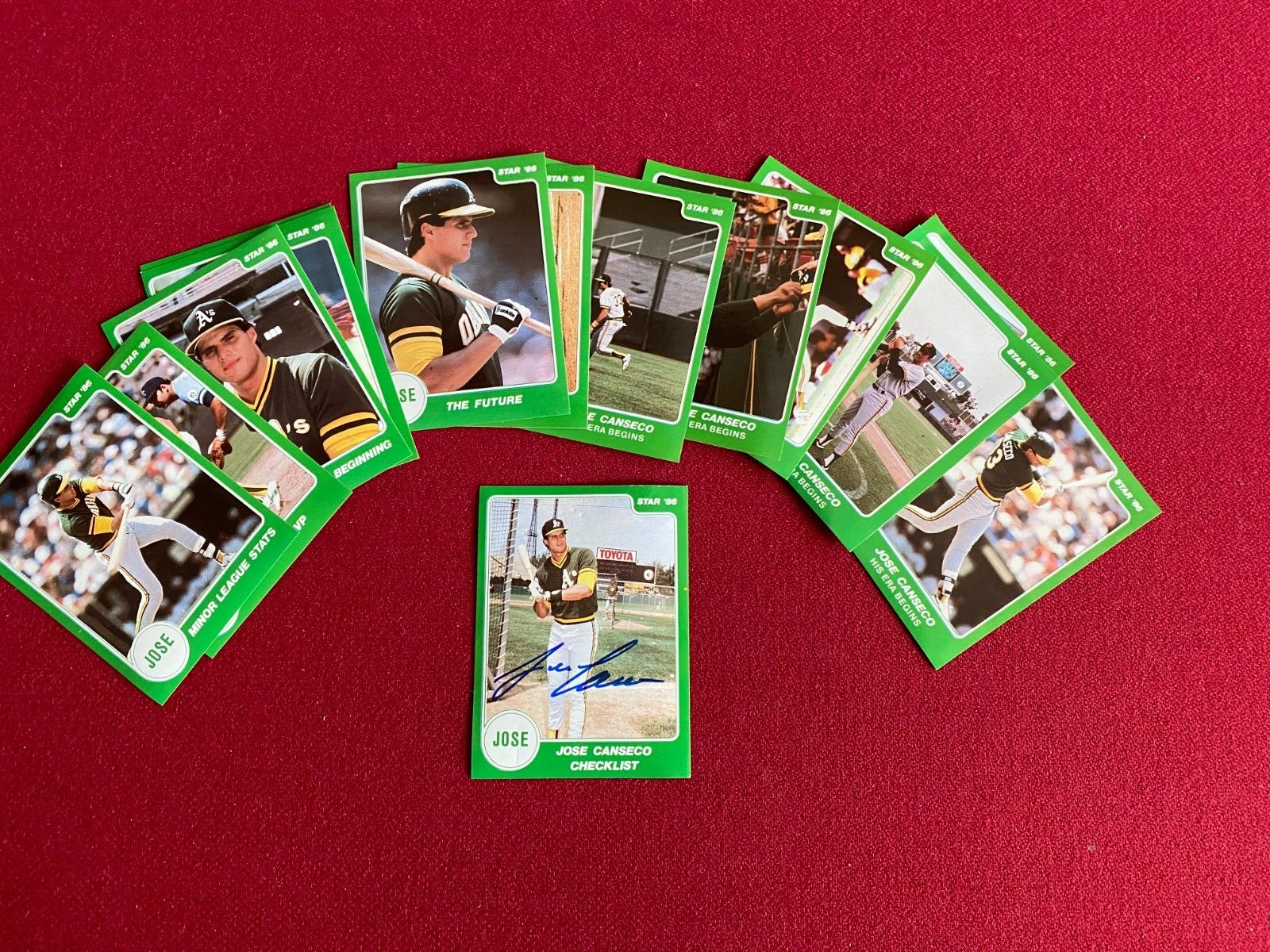 Jose Canseco Autographed Signed 1986, , "" (JSA) STAR "Rookie" Card Set (15) Vintage 