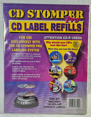 CD Stomper Pro CD Label Refills for Labeling System 100 Labels NEW