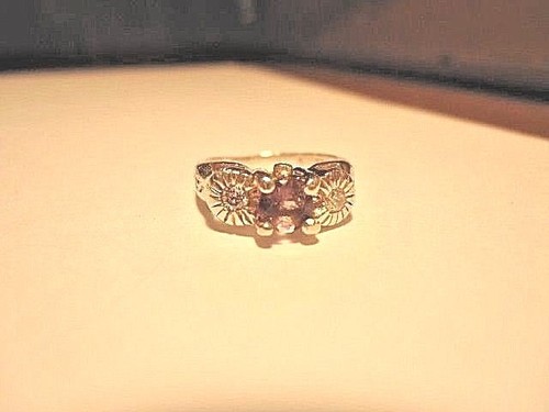 .925 STERLING SILVER WITH CLUSTER AMETHYST AND CZ'S LADIES RING. SIZE 4.75 - Picture 16 of 20