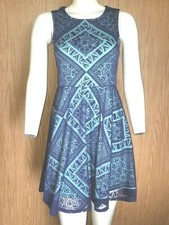 Cute Blue Lace Shell XHILARATION Jrs Size S Sleeveless Dress 2 Tone Affect
