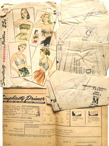 Vtg Simplicity Miss Swimsuit Top/Bra 4 Styles MED 16-18 Bust 34-36 2026 Complete - Picture 2 of 6
