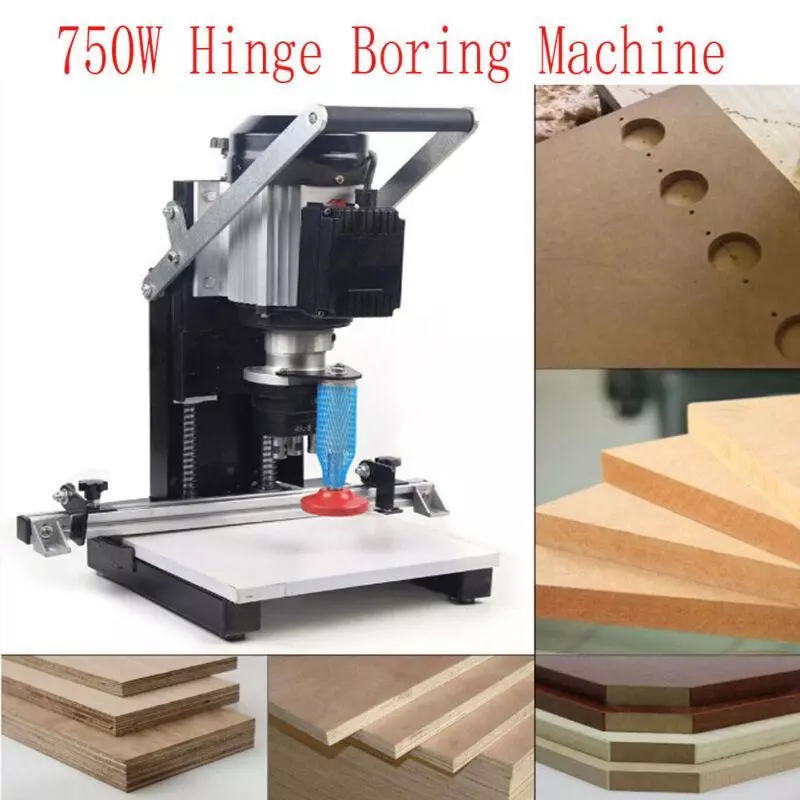 Hinge drilling machine outlet