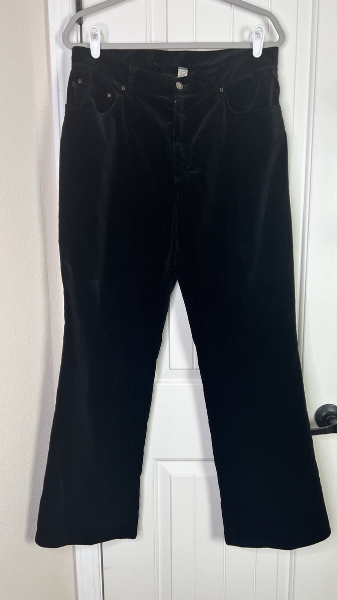 VTG Ralph Lauren Lauren Jeans Co Womens Black Velvet Wide