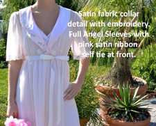 SHADOWLINE Peignoir Robe, Nightgown, NOS W/Tags, Pink Chiffon, VTG 80's Fit S/M