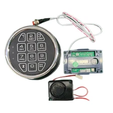 USA Gun Safe lock Replacement Chrome Keypad with Solenoid Lock & 2 Override Keys