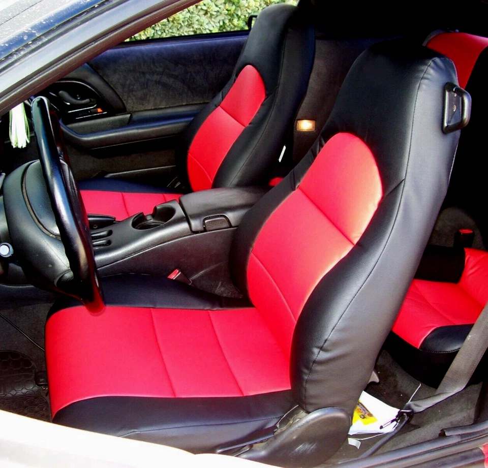 for 1972-2002 CHEVY CAMARO S.LEATHER CUSTOM FIT 2 FRONT SEAT COVERS 13 COLORS - Image 2 of 4
