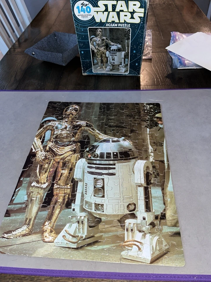 Three Star Wars Jigsaw Puzzles 2 vintage 1977 Land Speeder/Artoo-Detoo/Vader - Image 4 of 4