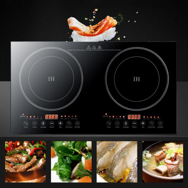 Portable Double Induction Cooktop Touch Electric Induction Cooker Cook Top 2400W