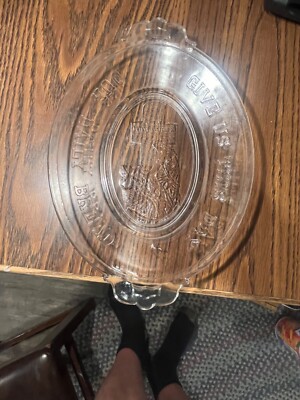 Vintage glass platter- Give us our day our daily bread