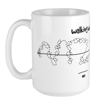CafePress Walking With Vizslas Mugs Large Mug (1630858064)