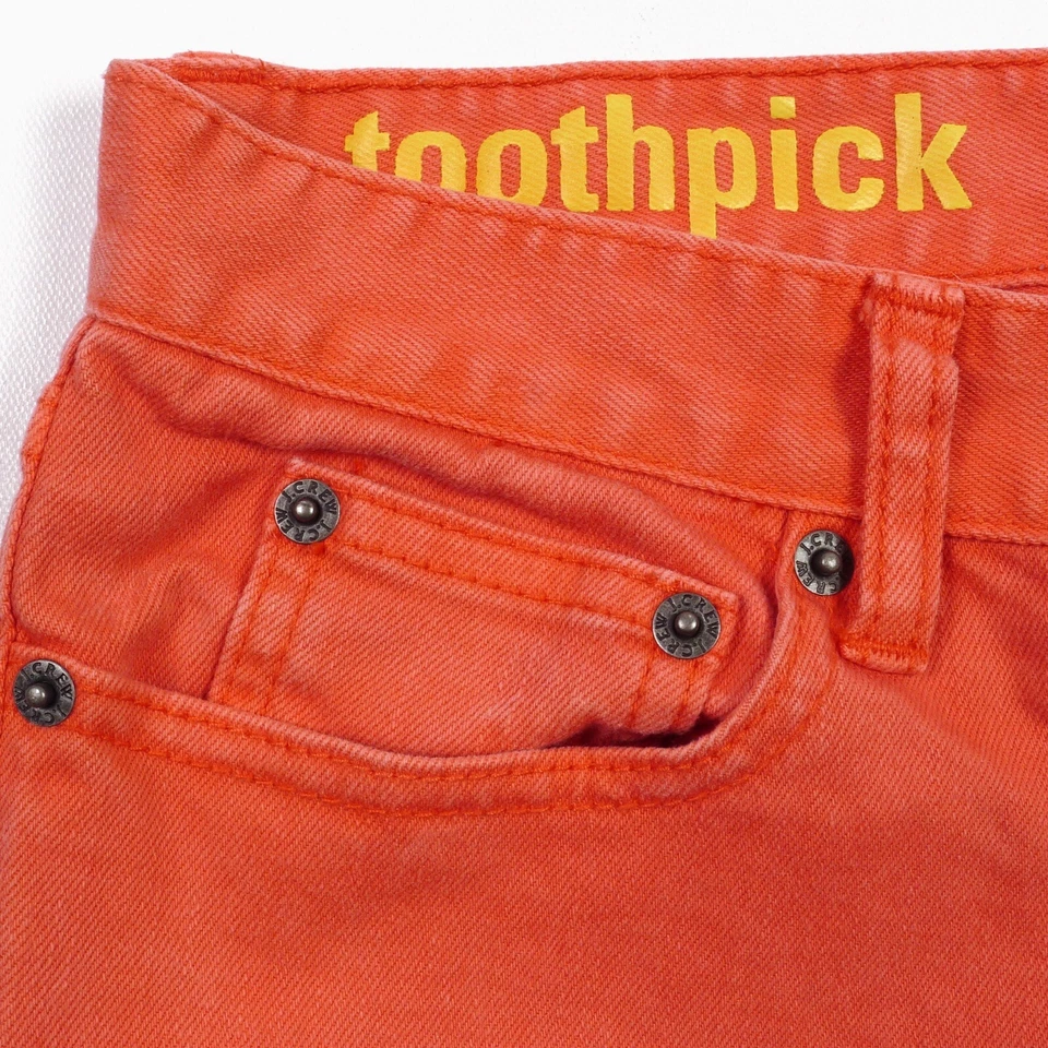 Pantalones de mezclilla al tobillo para mujer J CREW DENTHPICK talla 28 algodón spandex longitud 25" mandarina Foto 2 de 4