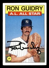 1986 Topps Baseball #721 Ron Guidry (All-Star) Signed Autograph (No COA)