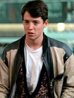 Ferris Bueller Matthew Broderick Day Off Biker Leather Jacket For Men