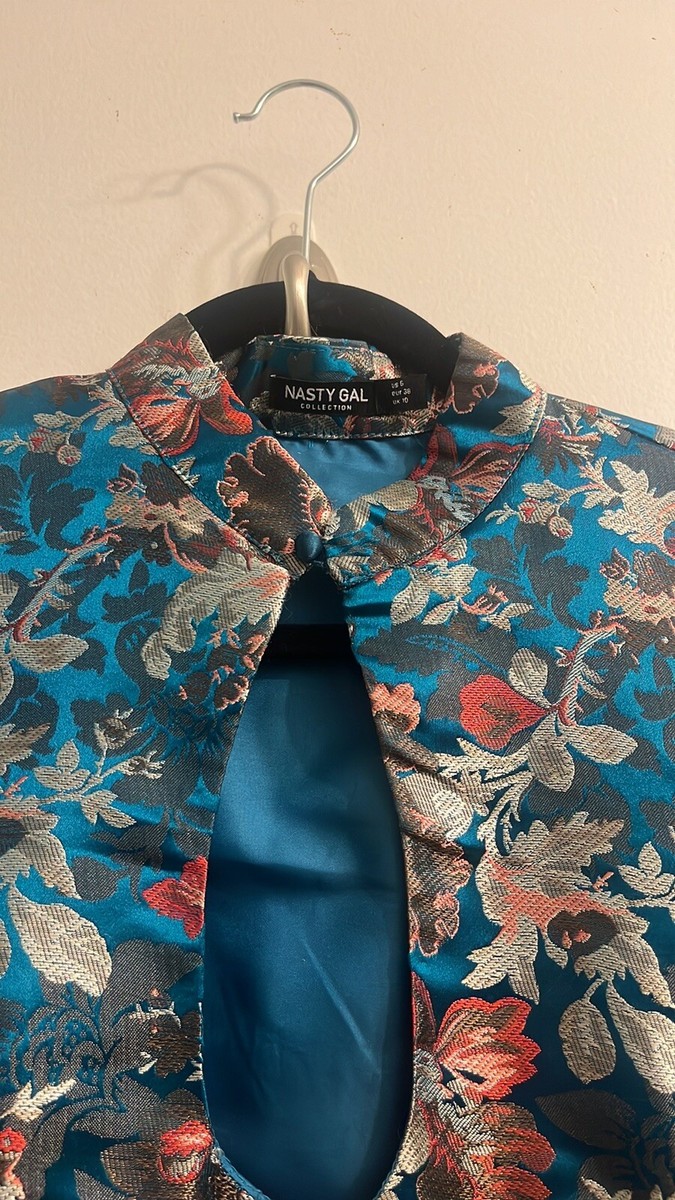 Nasty Gal Collection Embroidered Floral Dress Sz 6 Teal Blue | eBay Nasty Gal Collection Embroidered Floral Dress Sz 6 Teal Blue | eBay