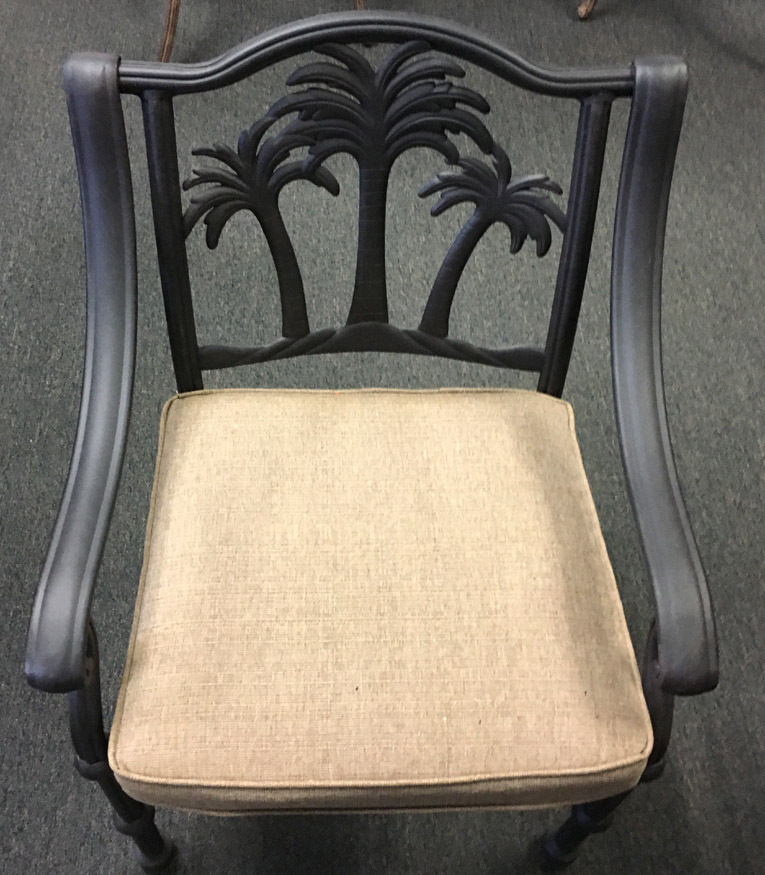 Palm tree patio furniture outdoor cast aluminum chairs set of 4 Desert