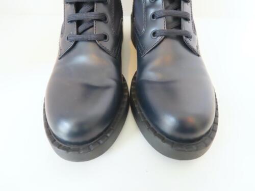 Botas de Combate PRADA Azul Marino Re-Nailon/Cuero Logo Triángulo EUR 38 $1,360 - Imagen 4 de 11