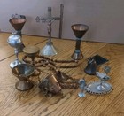 Lot Anciens Jouet Religieux Liturgiques Educatif Poupée Encensoir, Calice...
