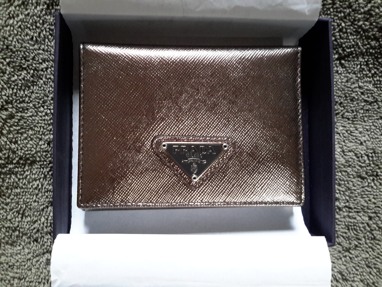 Prada Small Leather Card Holder Wallet New Unused-image