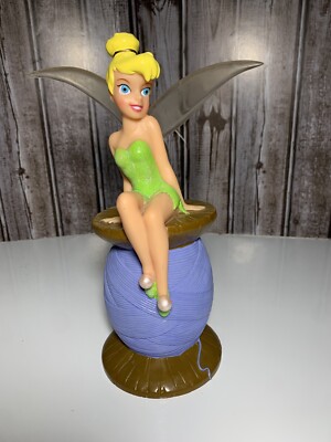 Vintage 90's Disney TINKERBELL Sitting on Spool Of Thread Purple
