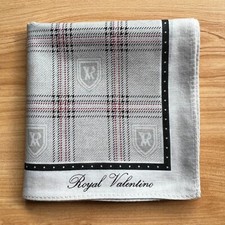 HANDKERCHIEF MEN'S COTTON VINTAGE ART GRAY HOUNDSTOOTH POCKET SQUARE 17" A-0224