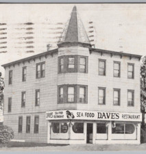 1956 Dave's Sea Food, F Street, Belmar, Monmouth County, NJ B&W Postcard Posted