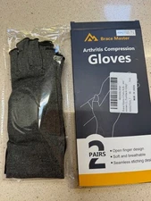 Brace Master Arthritis Compression Gloves 2 Pairs New In Box Size Unisex Medium