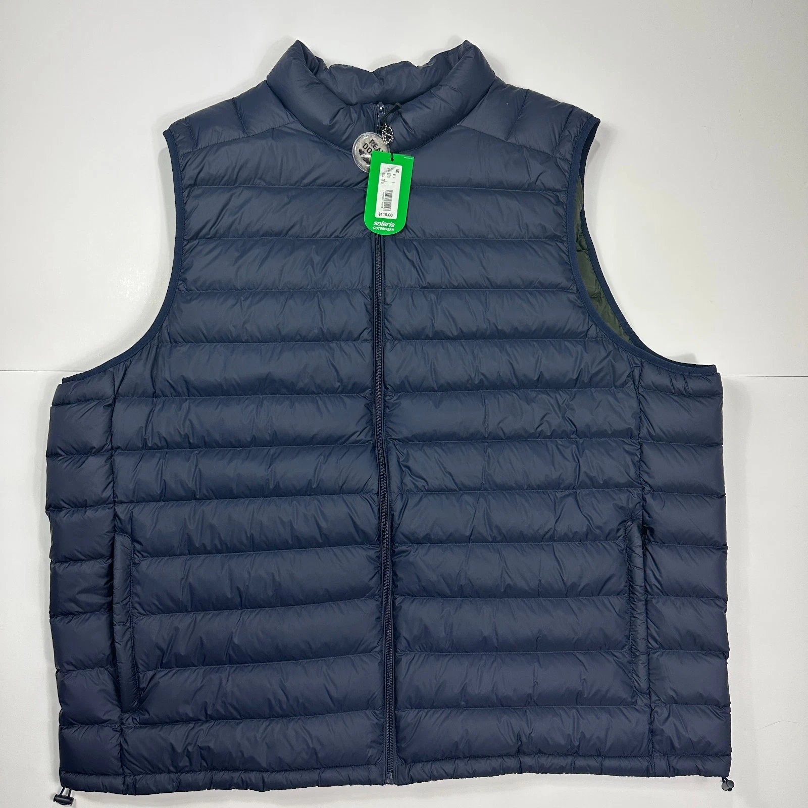 Solaris Goose Down Puffer Vest Mens 4XT Blue Lightweight Warm Big & Tall NEW