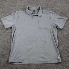 Vuori Polo Shirt Mens Large Short Sleeve Ponto Performance Frost Grey Heather