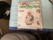 VTG Jiffy Needlepoint. MRS. KRINGLE. 5.5. 3D Christmas Ornament Kit New In PKG
