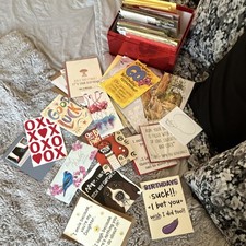 Mixed Lot Collectible Greeting Cards w/ Red Box - Birthday, Love, Humor