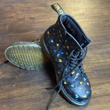 Dr Doc Martens Boots Women’s Sz 5 Pascal Wild Heart Lace Up Side Zip 1460