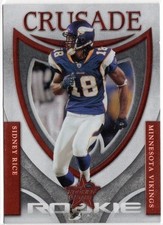 2007 Leaf Rookies & Stars Rookie Crusade Red Sidney Rice Card RC #RC-20 /1000. rookie card picture