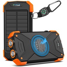 BLAVOR Solar Power Bank 10,000mAh, Portable Wireless Charger, 20W Fast Charging