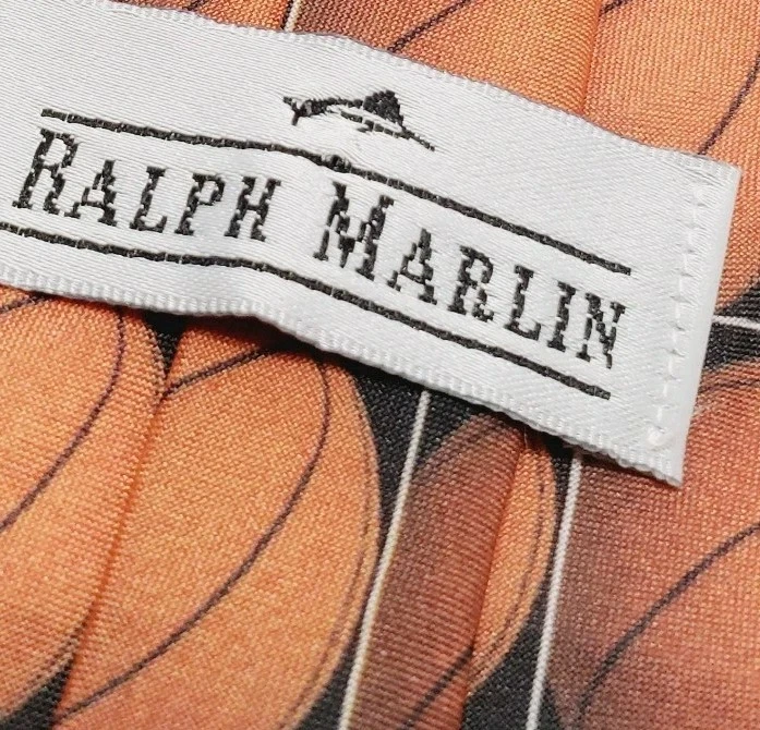 Галстук Ralph Marlin оранжевый и черный баскетбольный узор мужской галстук - Изображение 3 из 4