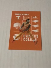 2026 ONIT Tennessee Volunteers BASKETBALL card AMARI EVANS Campus Colors Orange