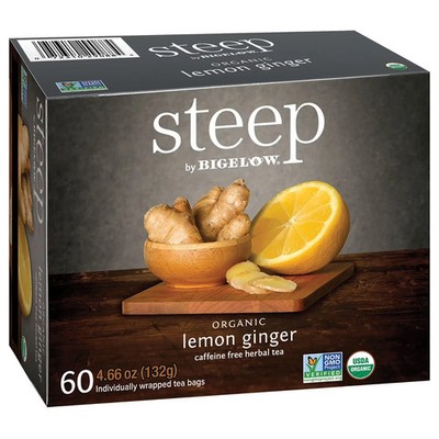 steep by Bigelow Lemon Ginger Herbal Tea ( 60 ct.) Great Price