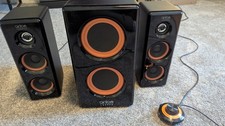 Arion ET-AR506-BK 2.1 Computer Speaker System, Bass Control, Black/Orange