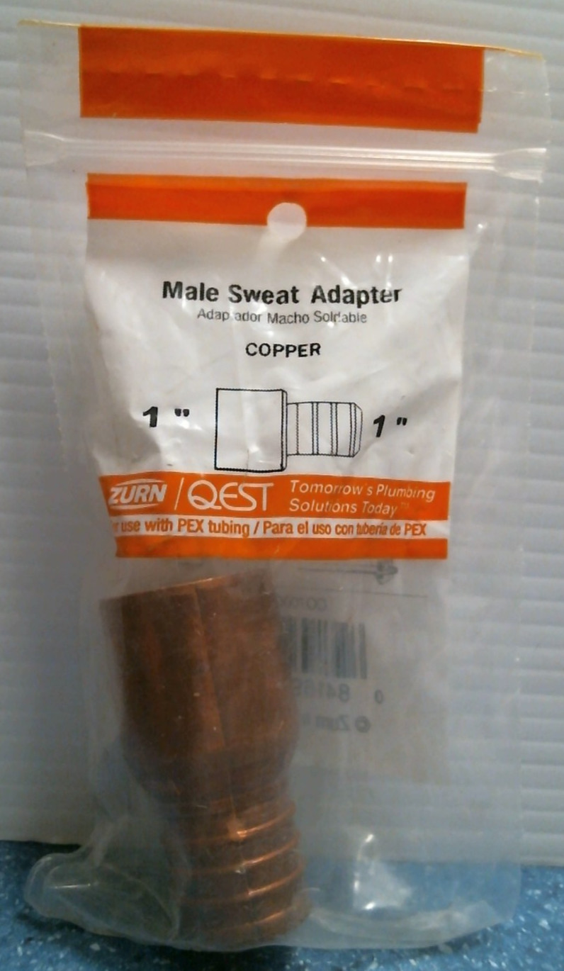 Zurn 1" X 1" Copper Male Sweat Adapter   (01524)  FS