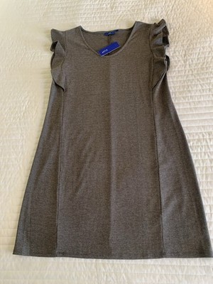 APT 9 Women s Dress, Sz L, Gray & Black Check, Pullover, Flutter Sleeve, NWT