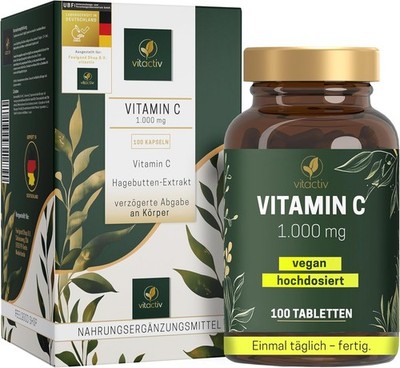 VITACTIV Vitamin C TIME RELEASED - Vitamin C Hochdosiert plus Natürliches 