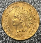 1865 Indian Head Cent 1c Fancy 5 Higher Grade AU Details Cleaned