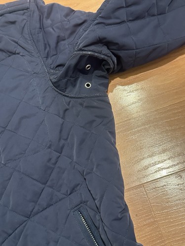 Banana Republic Quilted Navy Jacket Size Large Navy Corduroy Collar - Picture 2 of 10