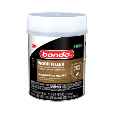 Bondo Wood Filler: Filler 12 ounce, Hardener 0.5 ounce (Salmon)